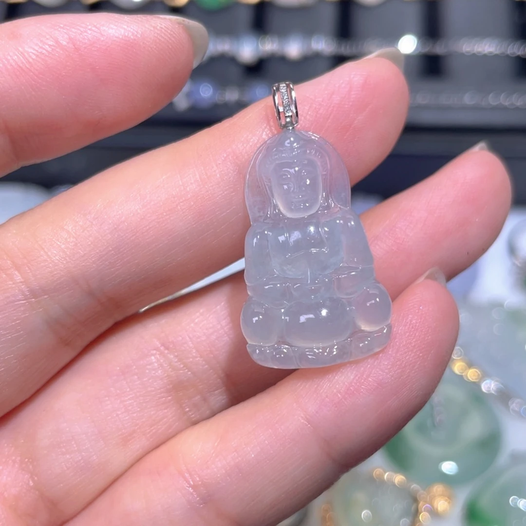 颈饰18K金镶嵌翡翠翡翠
