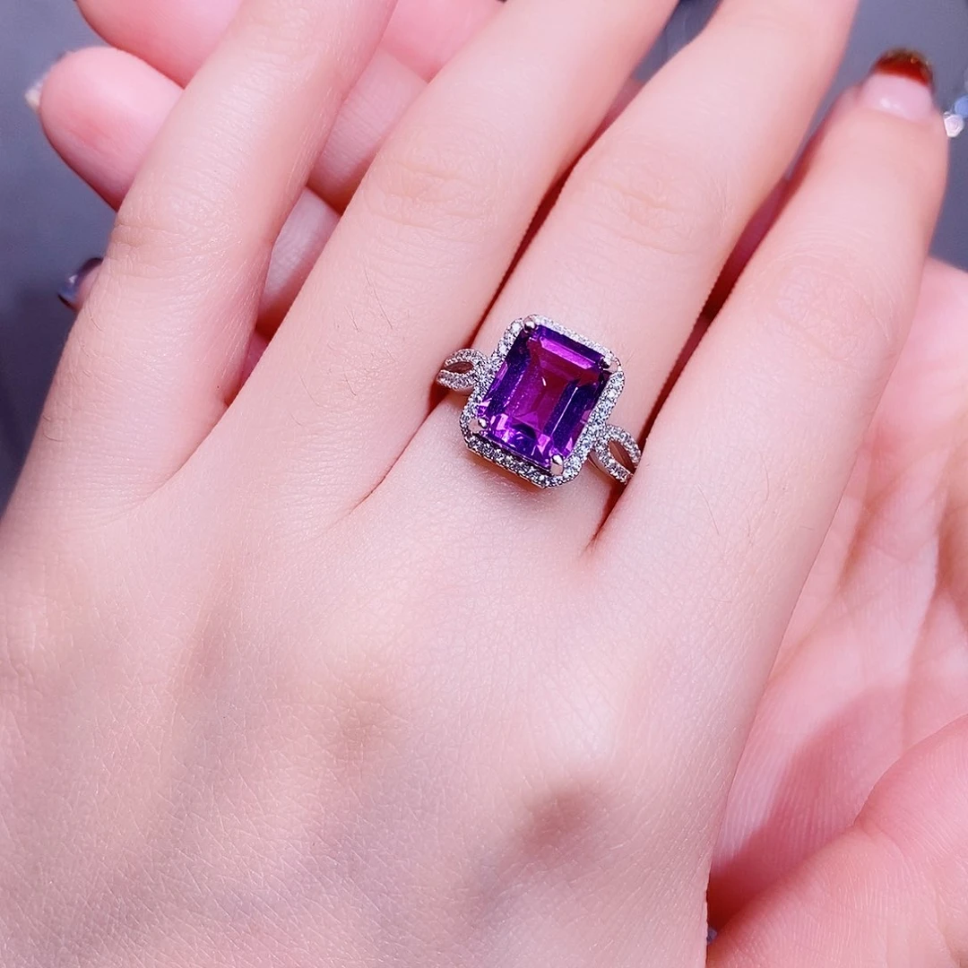 紫晶戒指银S925镶嵌1212