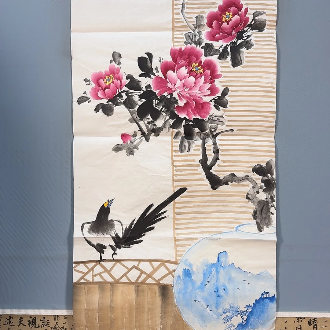 国画142 牡丹一如你的青花