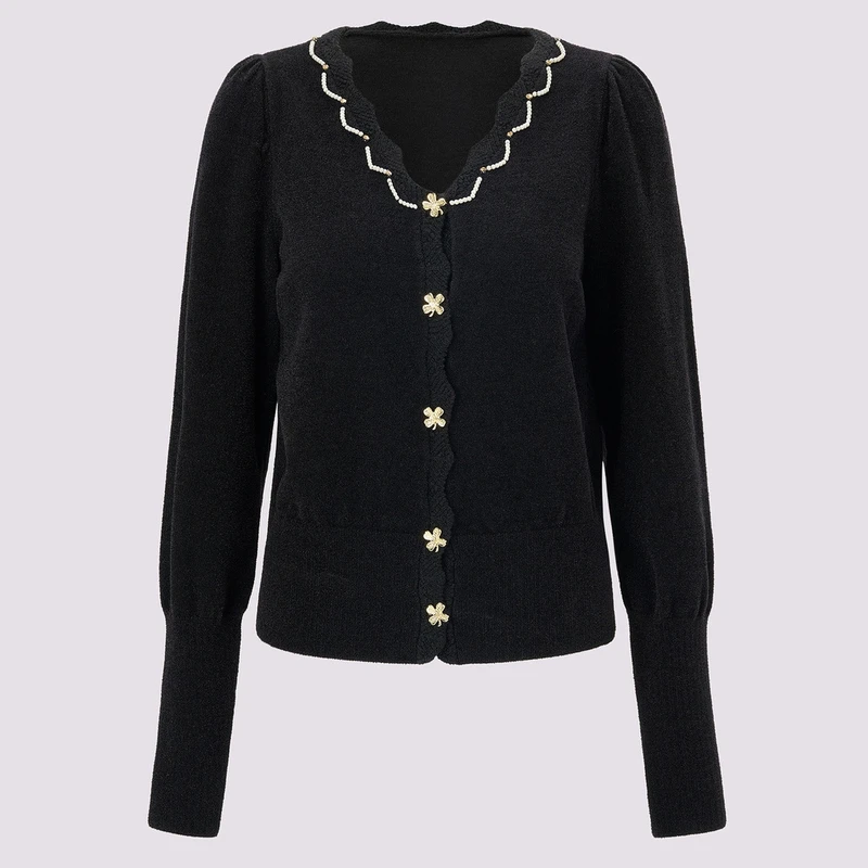 MAXRIENY蕾丝领丝绒雪2024秋冬针织衫女MF85SW753A90