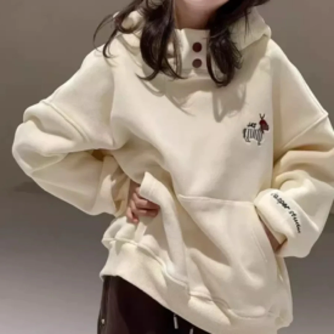 959-沫弛尔连帽2025秋季卫衣刺绣小羊新款