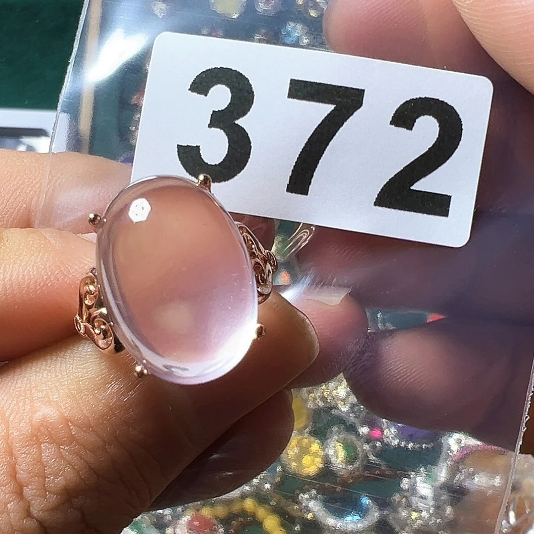 水晶戒指银S925镶嵌不****名