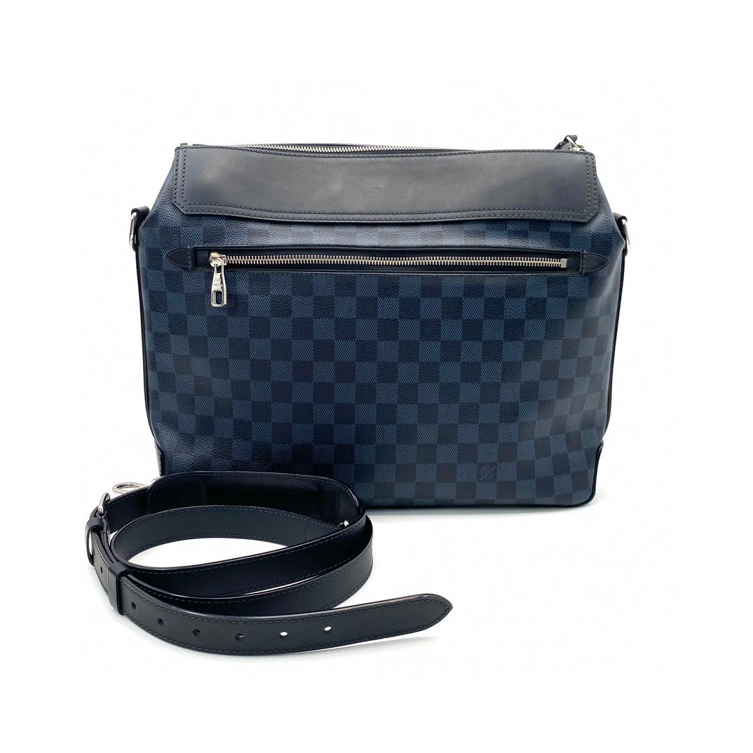 95新 LouisVuitton/路易威登 98新 棋盘格拼皮斜挎包 尺寸36/30