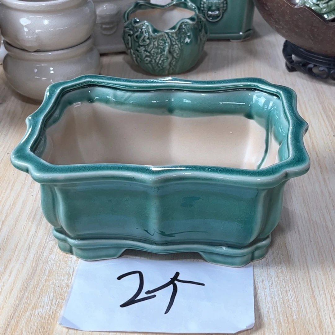 口径  20*15*9.5厘米陶瓷绿植多肉微瑕花盆