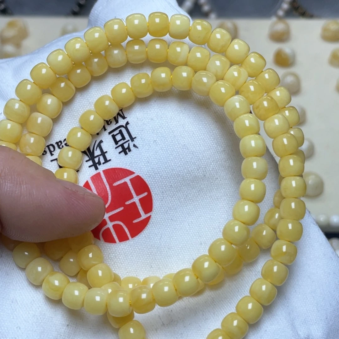 未镶嵌琥珀裸石6.5m蜜蜡手串