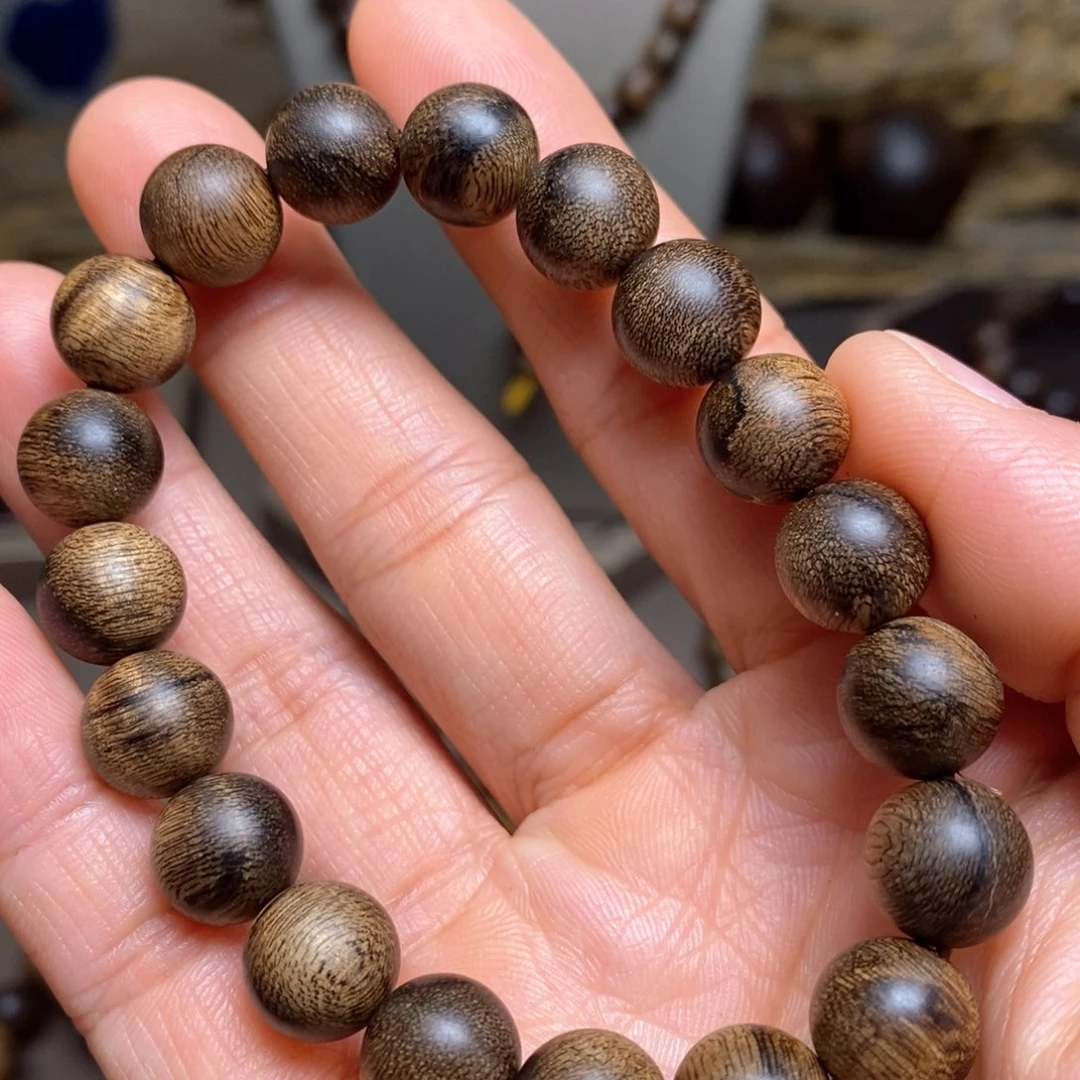 沉香手串越南芽庄瘤疤黄棋楠1.0单圈