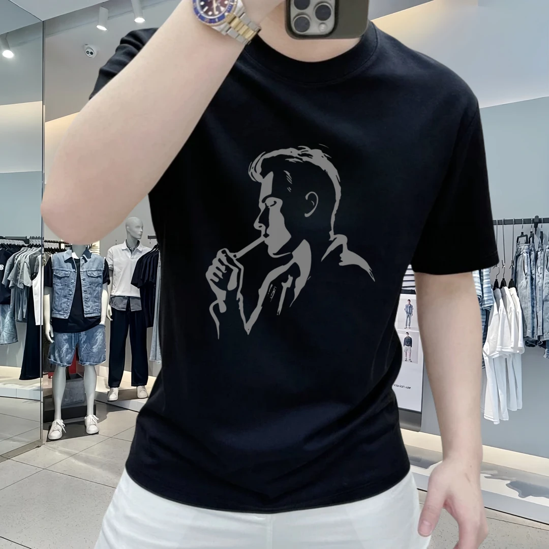 100%纯棉男士短袖重磅T恤夏季圆领痞帅潮牌休闲半袖百搭打底衫t恤