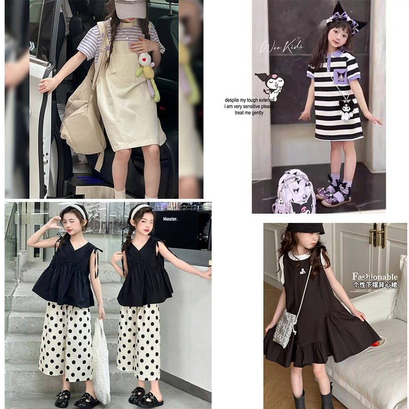 女童夏季连衣裙卡通动漫女2025薄套装背心裙洋气