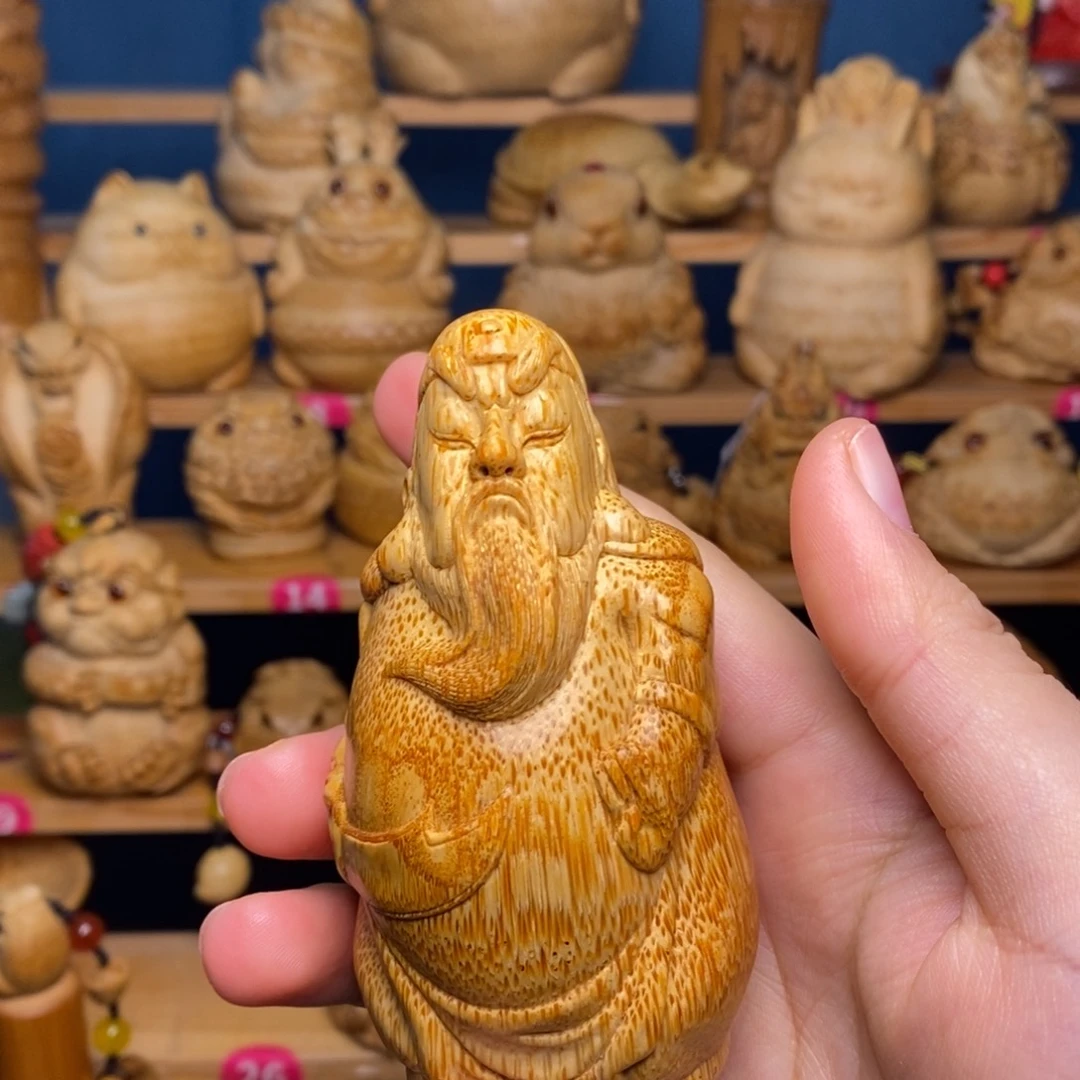 竹关公竹雕小摆件