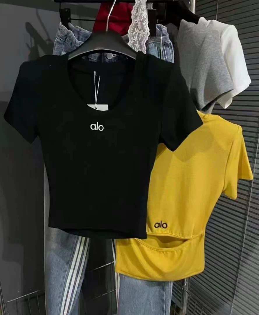 新款韩版辣妹短袖T恤修身时尚显瘦夏季圆领字母刺绣百搭短款上衣