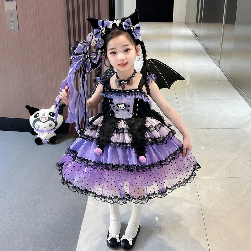 库洛米裙子洛丽塔公主裙女童夏季连衣裙洋气儿童吊带女孩生日套装