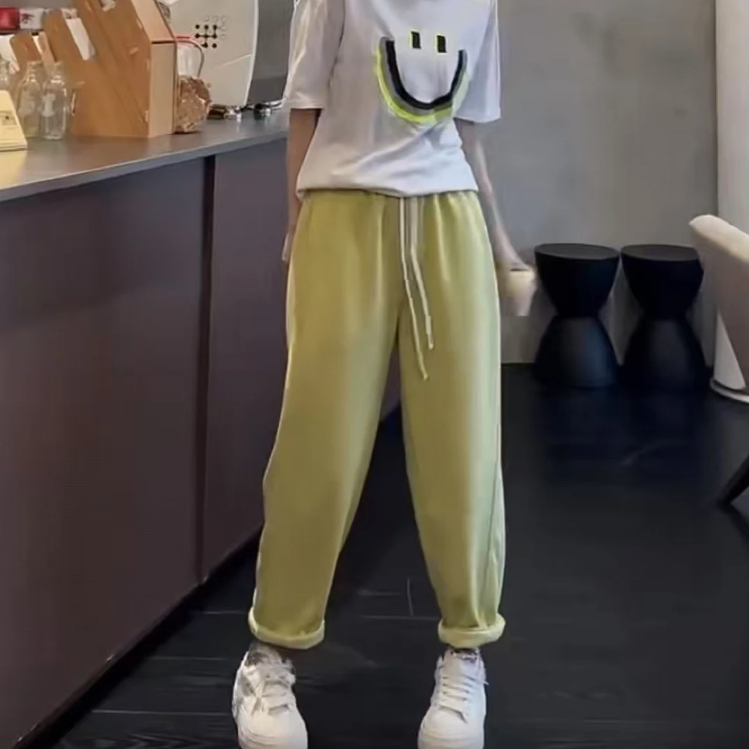 2025大码女装春季新款时尚宽松显瘦休闲老爹裤5803