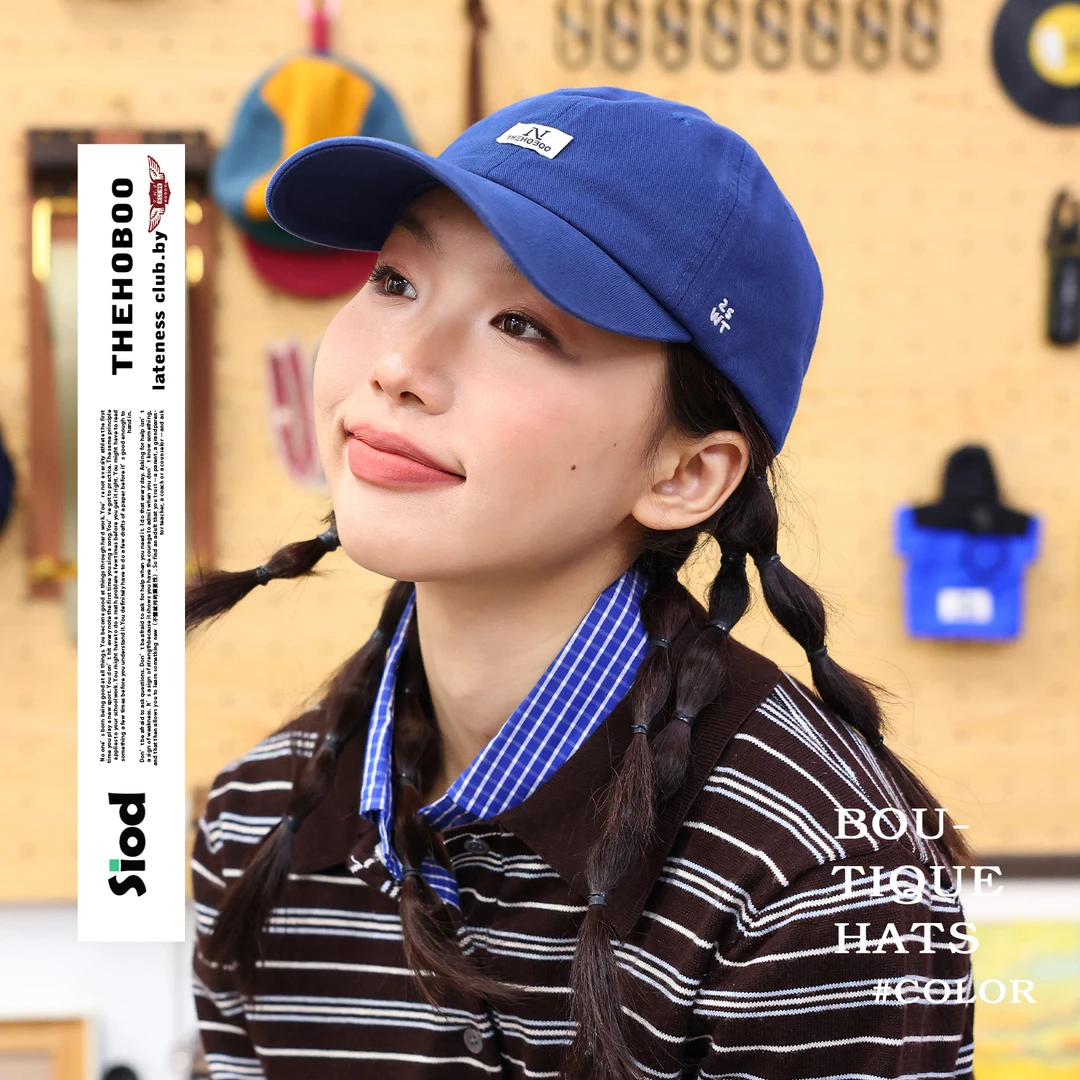 GEGEEN DOMOG原创字母布标棒球帽女春秋软顶鸭舌帽男防晒遮阳帽子