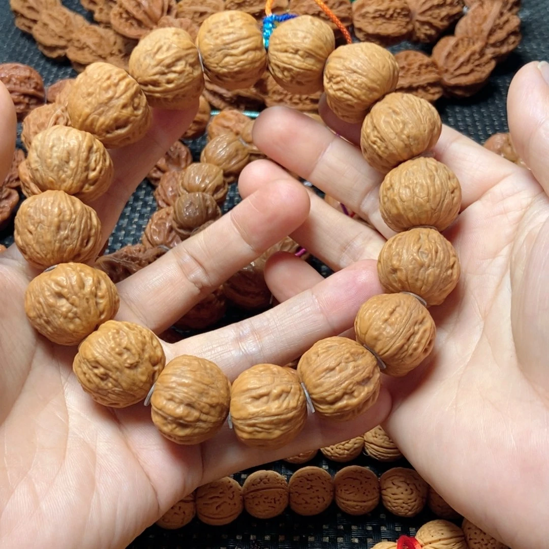 无***集桃核手串凹底磨盘手持