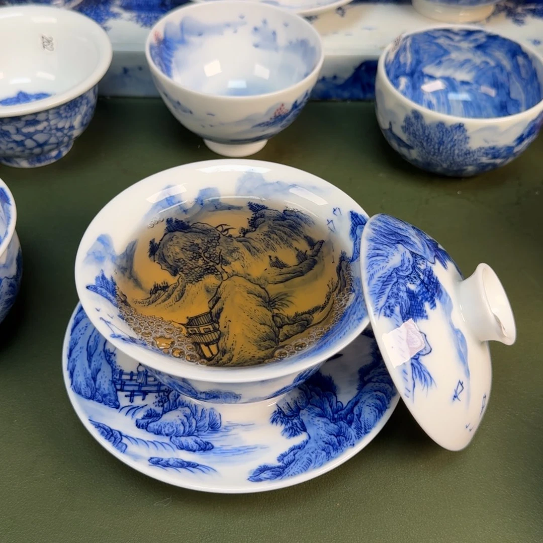 景德镇纯水绘茶具圆圆209