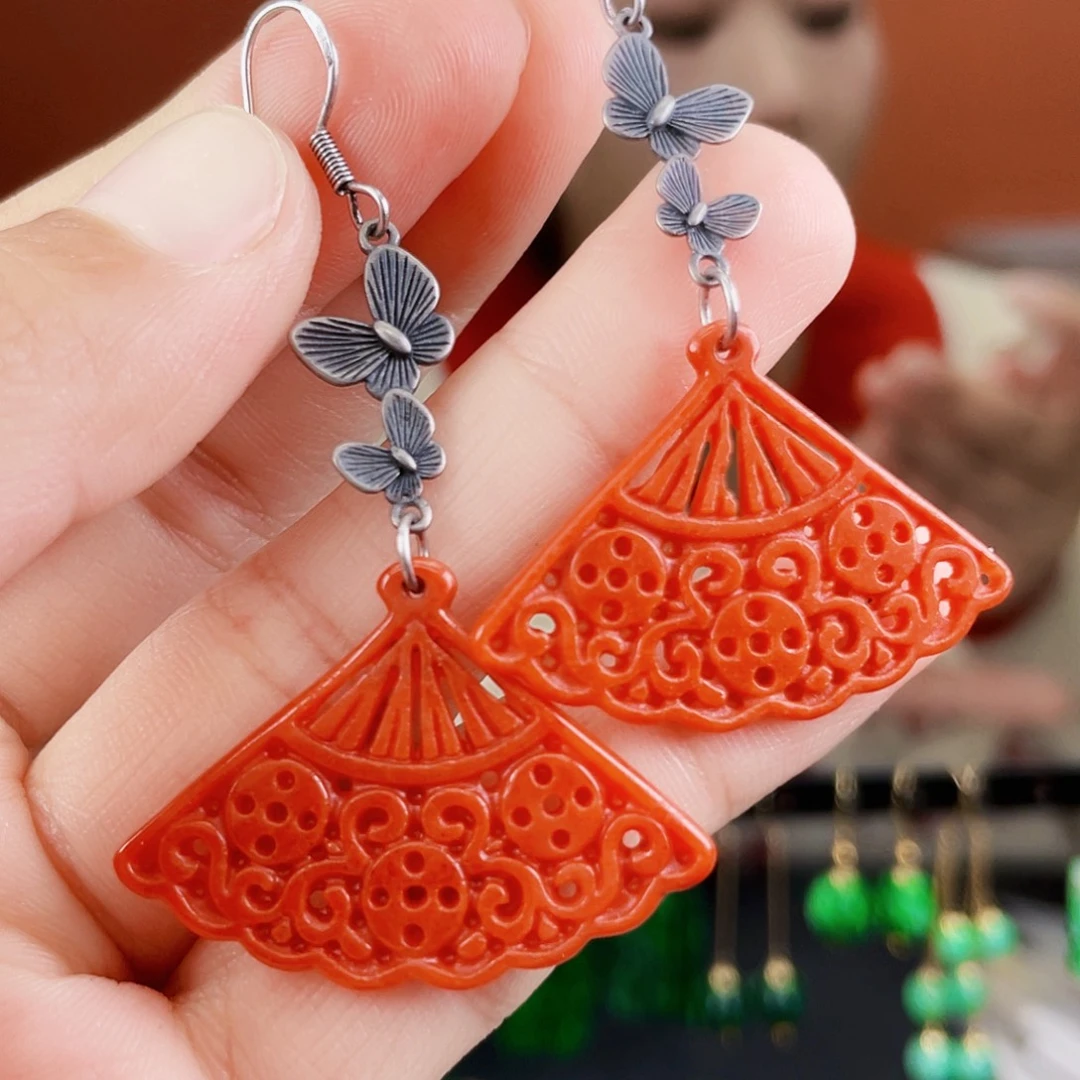 翡翠未镶嵌耳饰饰品