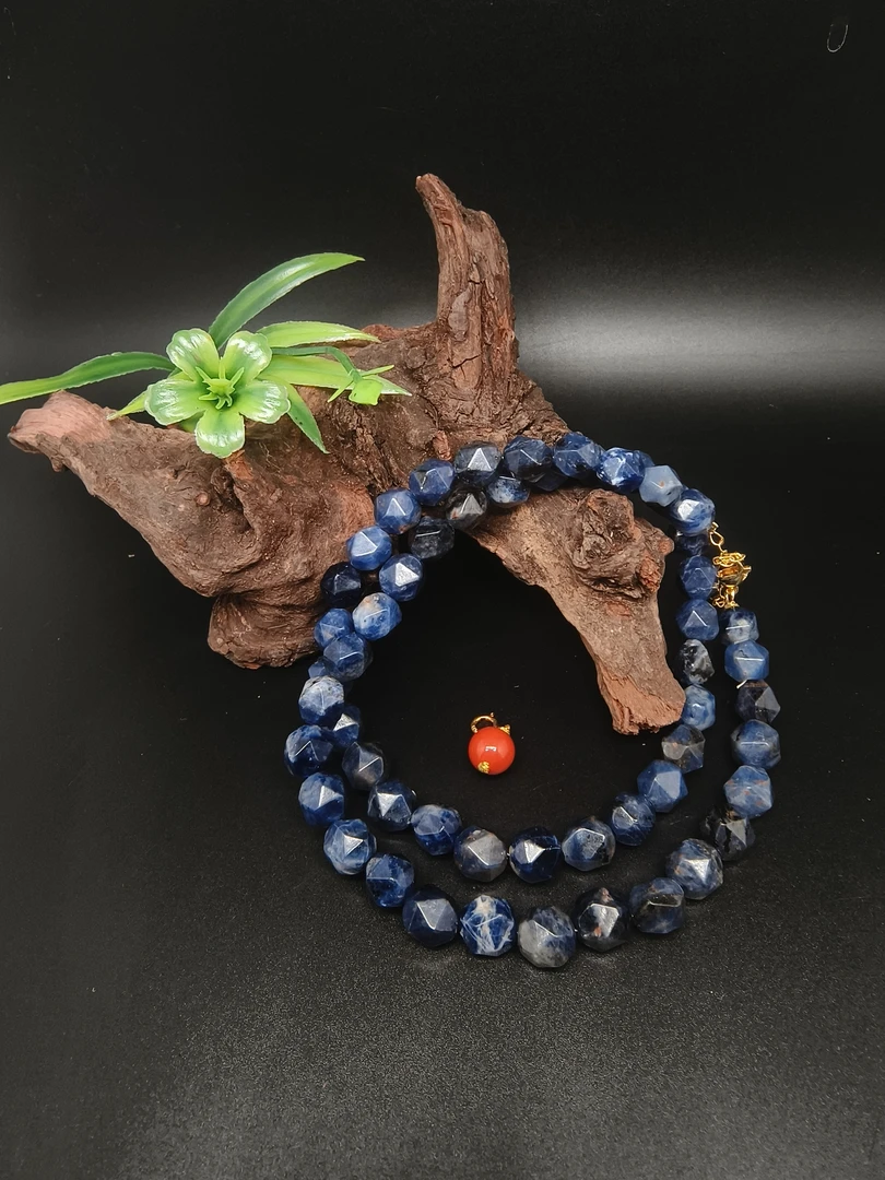 天然辰砂含辰砂舒俱来 星际蓝 项链多样性发一SJL061