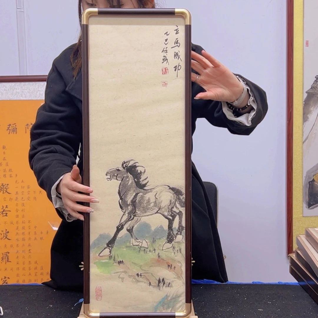 书法老师手写手绘！带框发货！