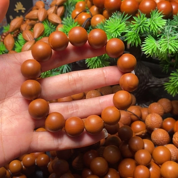 橄榄核手串1.4尺寸福利红料光珠