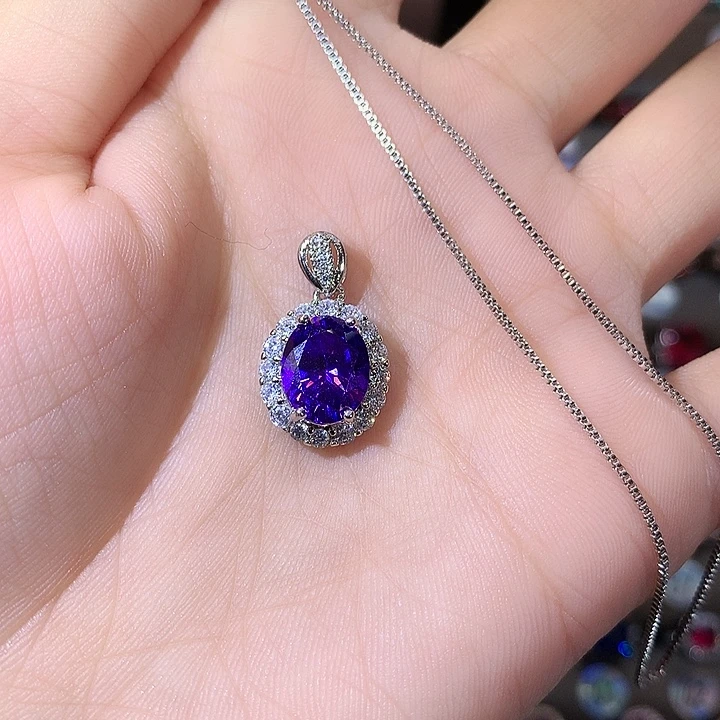 碧玺颈饰银S925镶嵌白810