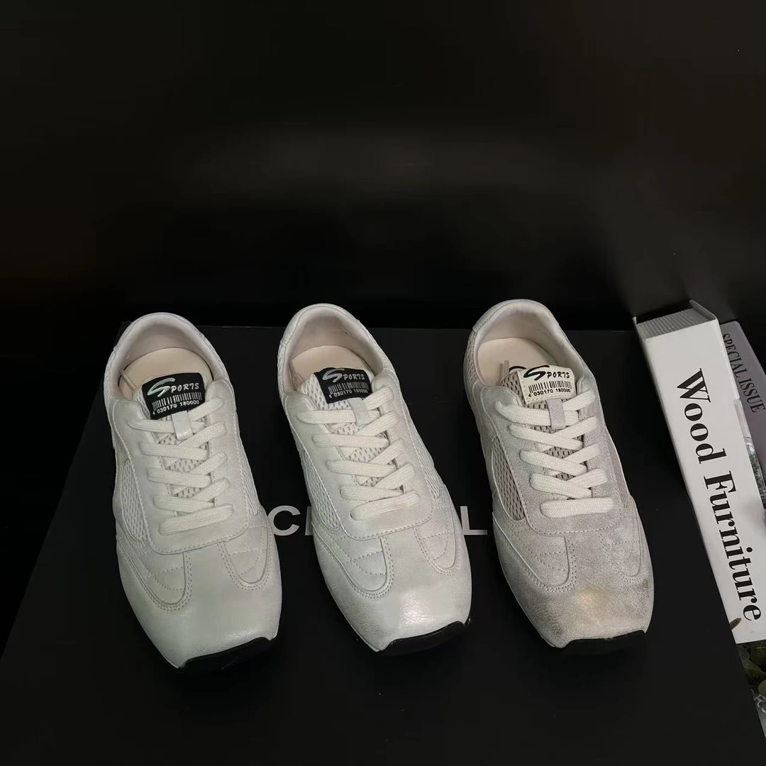 【山崎日记】复古平底德训鞋女2025春季新款透气阿甘鞋休闲板鞋D88