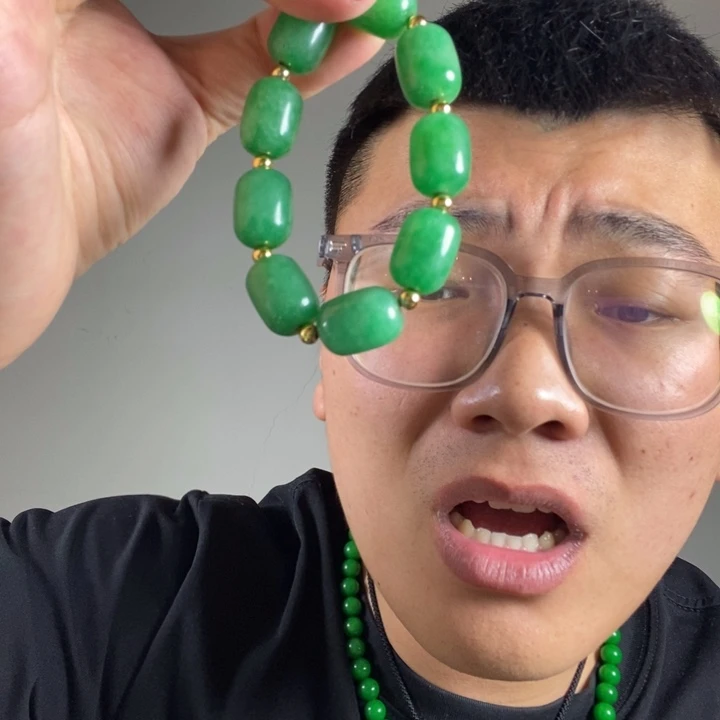 手链翡翠未镶嵌高端时尚老型珠手串