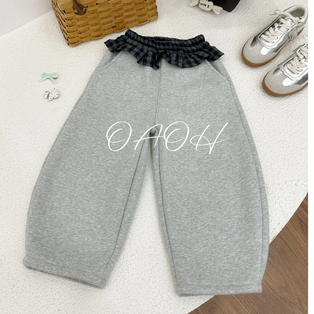 OAOH【现货】【不被定义】女童冬加绒裤子洋气女生儿童冬季卫裤C9002