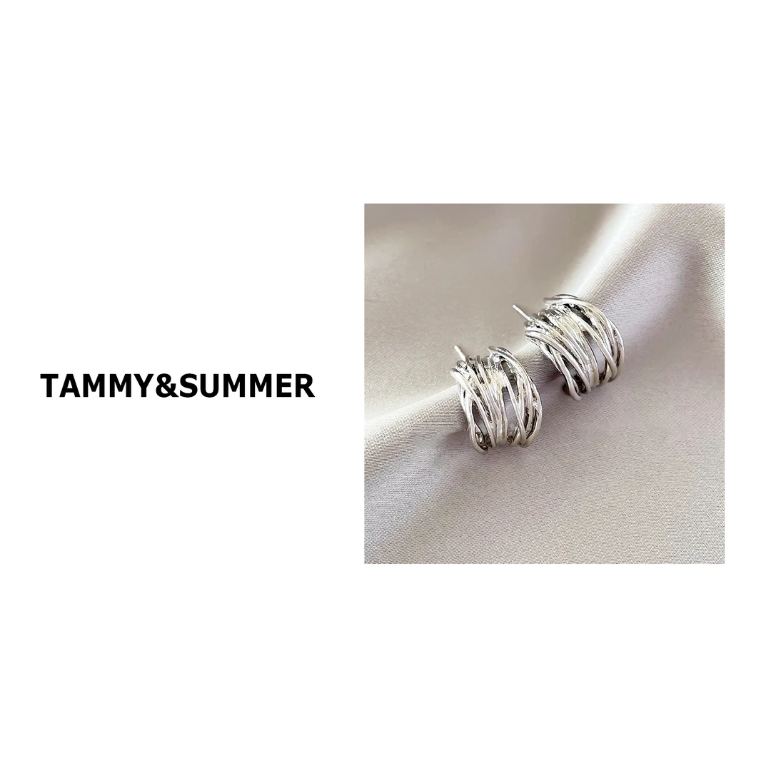 非金属羽毛耳饰 【Tammy&Summer】小众高级感百搭简约银色耳环88091