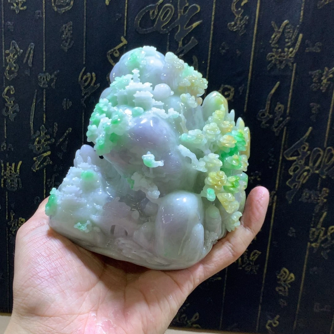 翡翠未镶嵌摆件蓝*