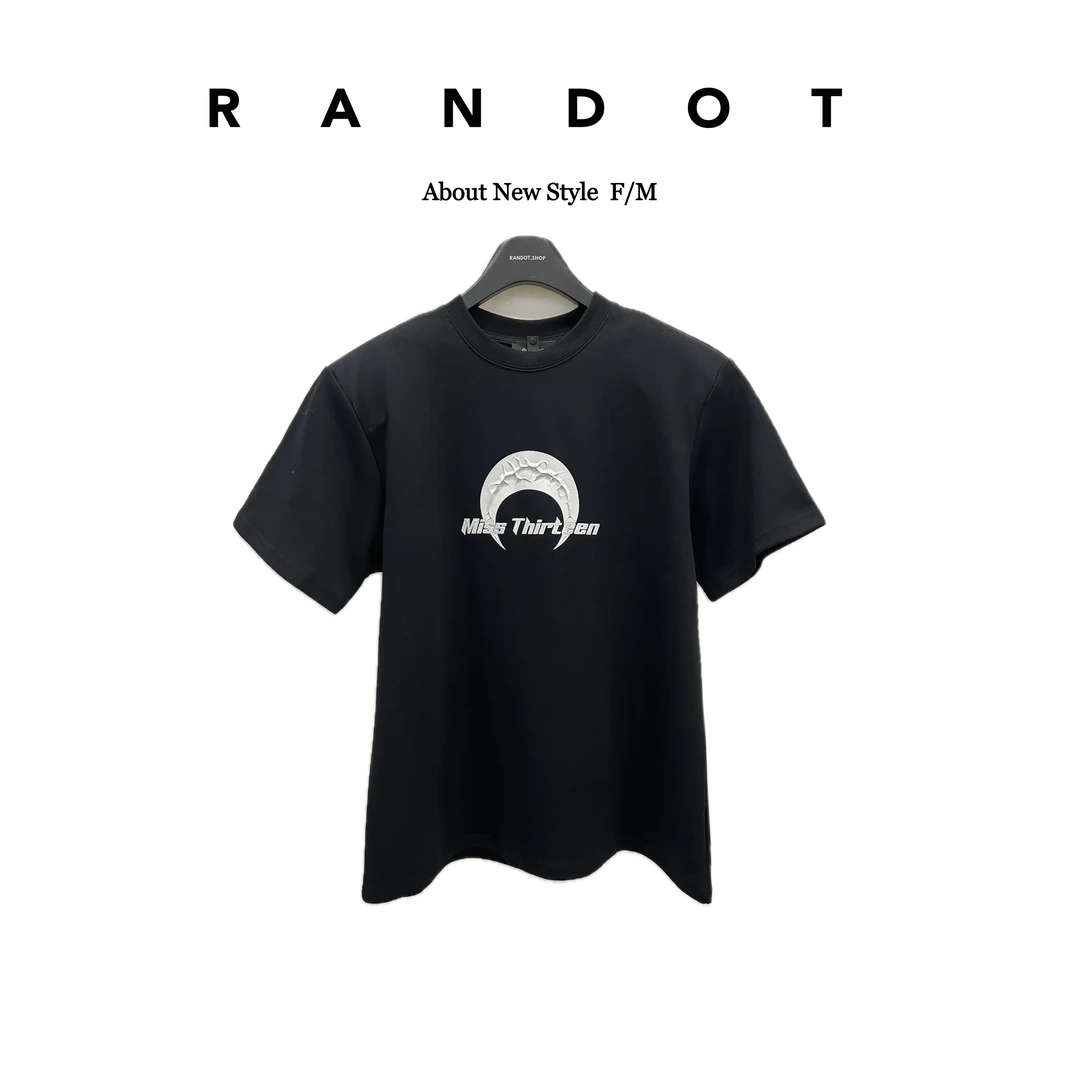 RΛNDOT「月球表面」原创设计师款星球凹凸字母印花图案短袖T恤5537