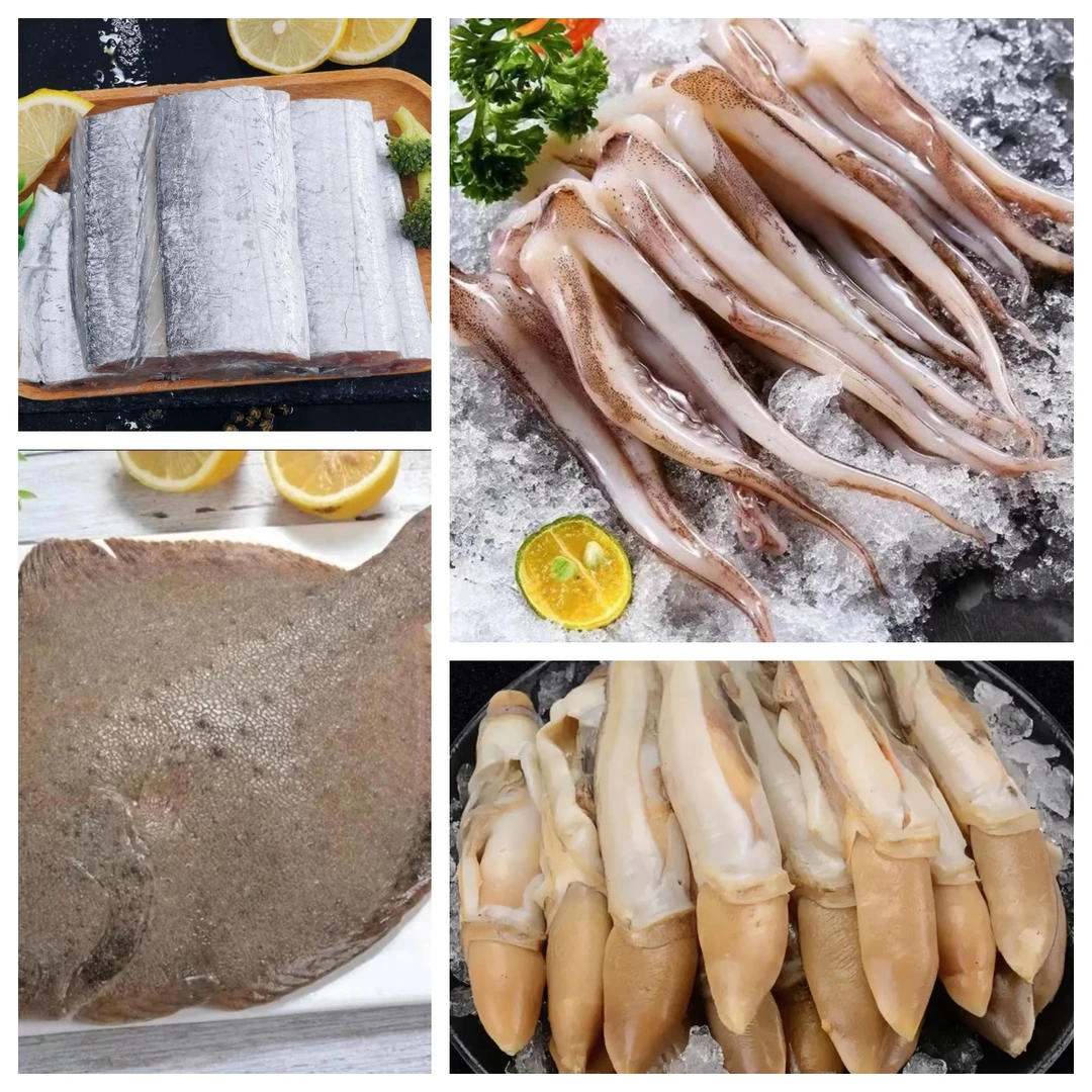 海鲜套餐（带鱼段2包多宝鱼2条蛏王肉2包鱿鱼须2包）净重3.4千克