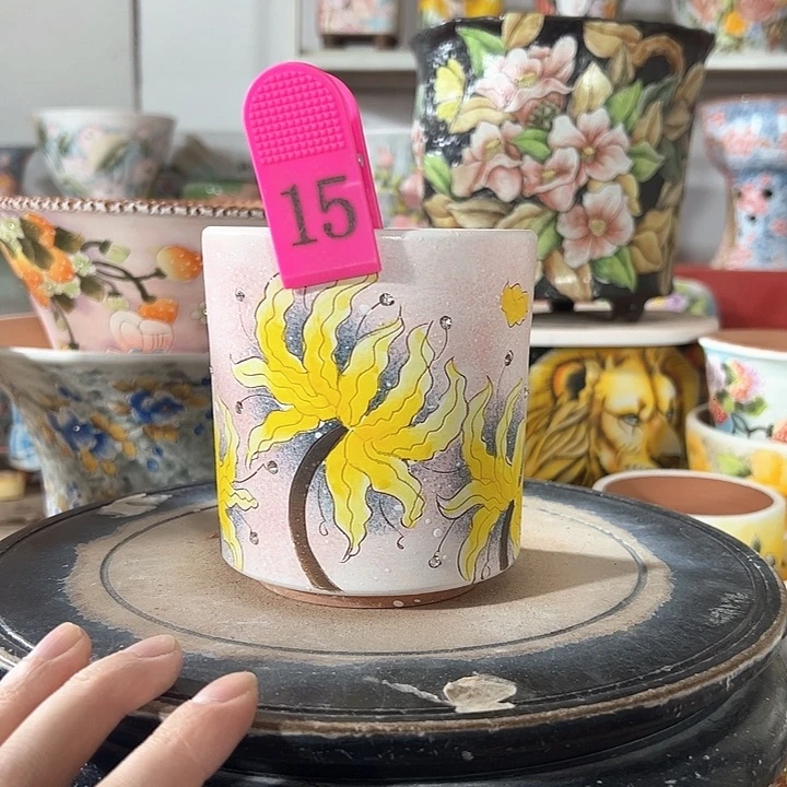 景德镇手绘花盆满38包邮