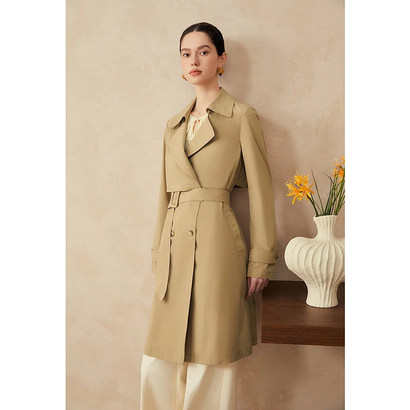 【百搭不挑人】YINER音儿新款双排扣解构感中长款风衣8C35107030