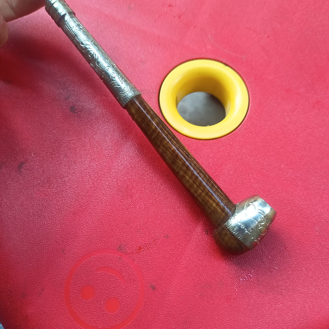 工艺品红乌木烟杆型号10号长17.5公分皮烟款