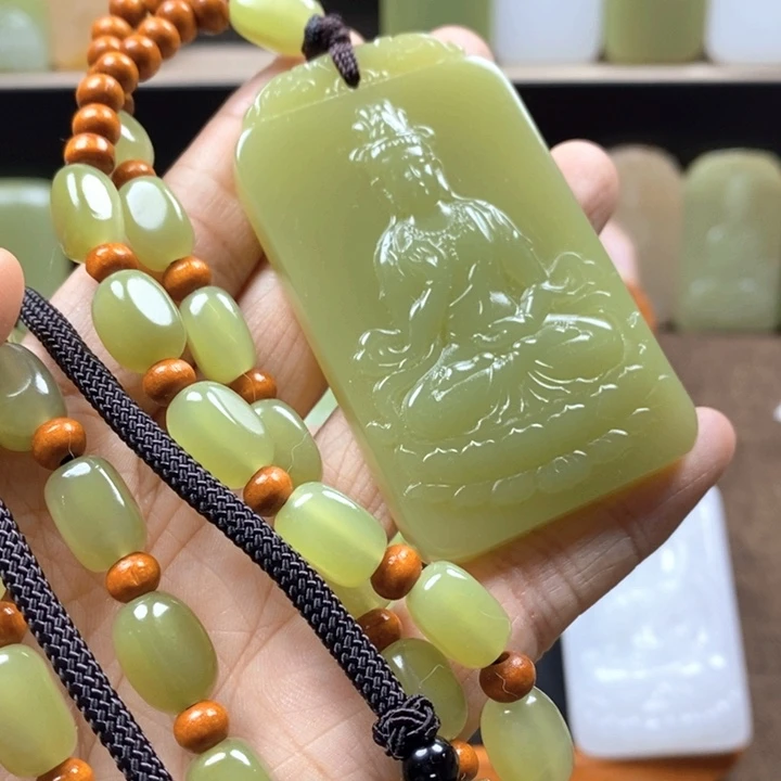 石材观音牌子一套