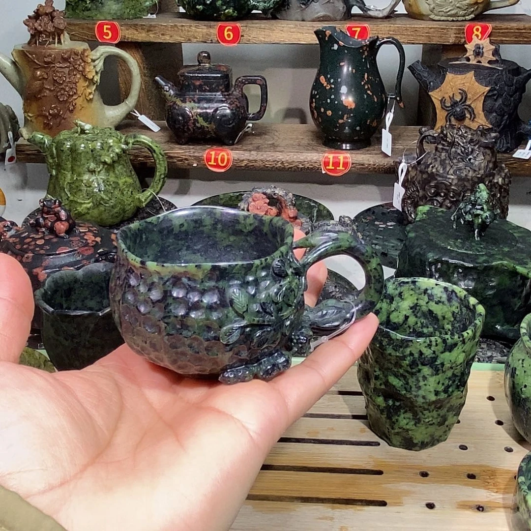 痴***肌藏玉药王石花生杯配壶