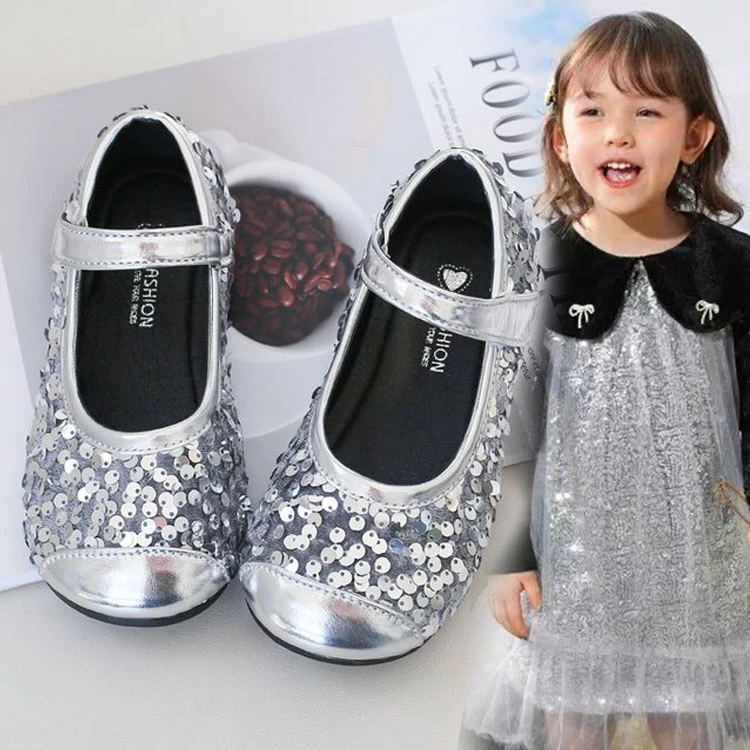女童公主鞋2025春秋新款儿童鞋水晶鞋女孩小皮鞋宝宝单鞋