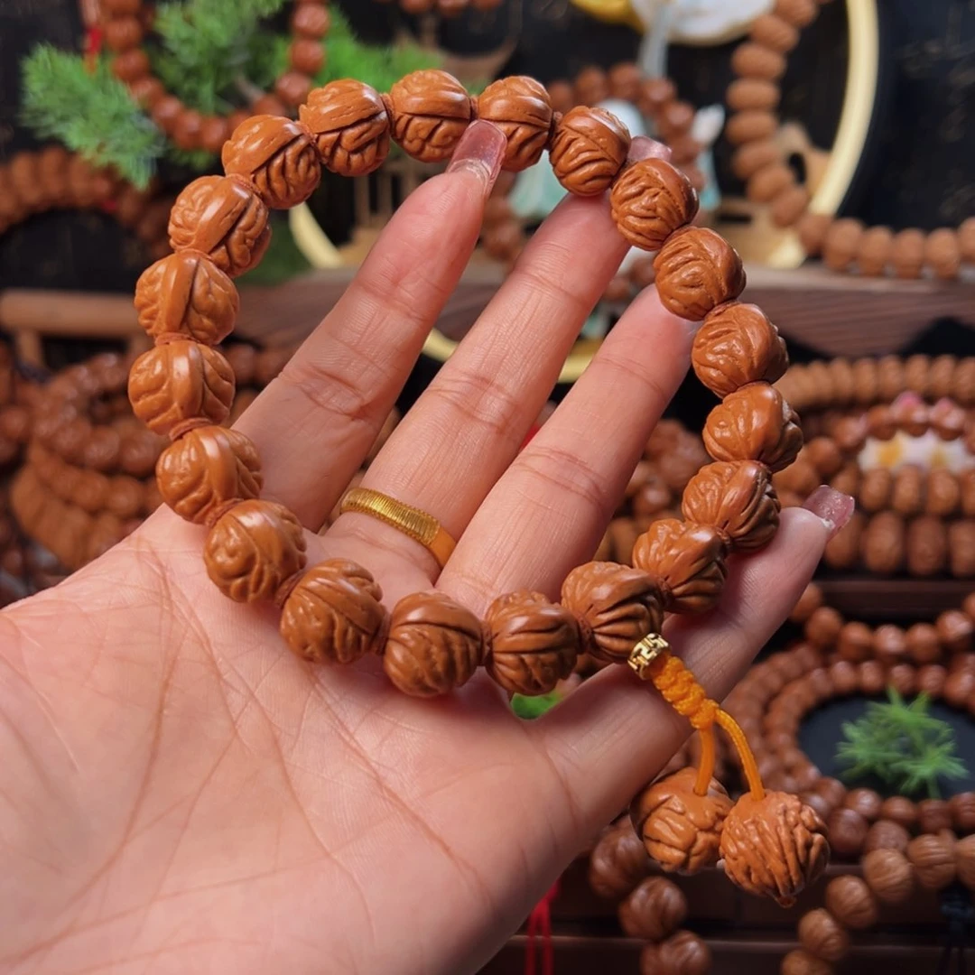 桃核手串15精品小金豆手持