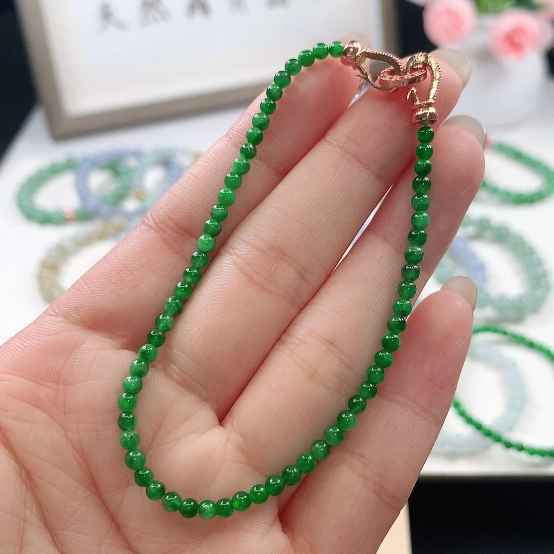 未镶嵌手链翡翠手链3mm
