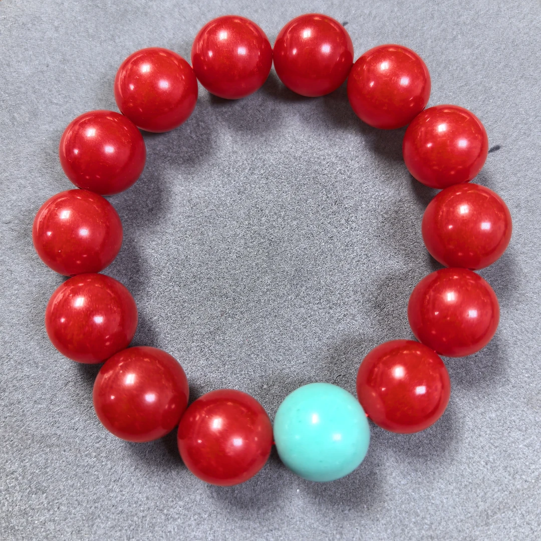 689号红色精品16mm圆珠手串