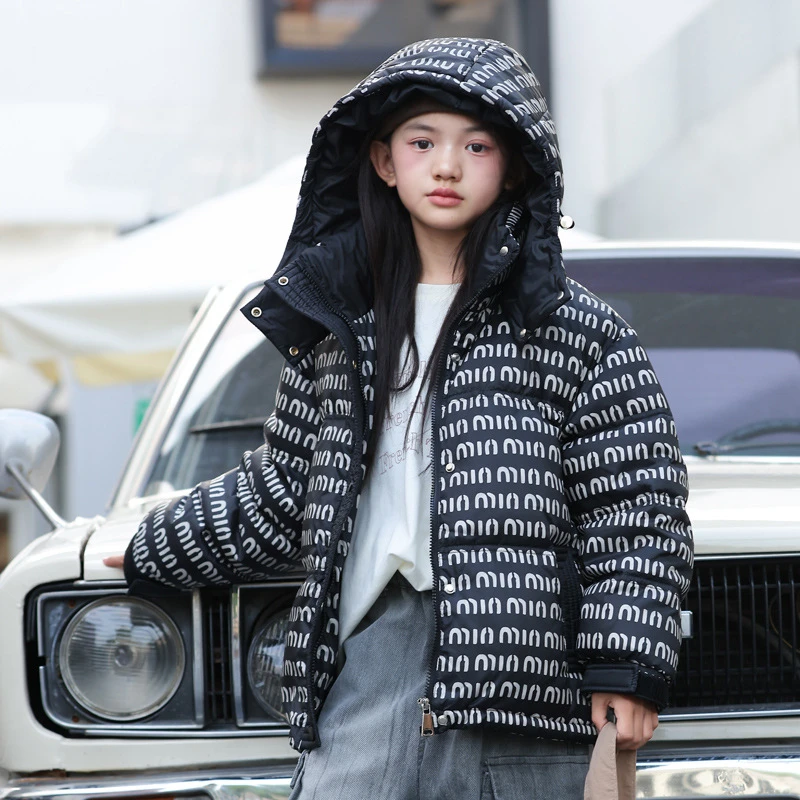 巴拉巴拉男孩女孩女童羽绒服中长款2025新款洋气韩版女孩冬季中大