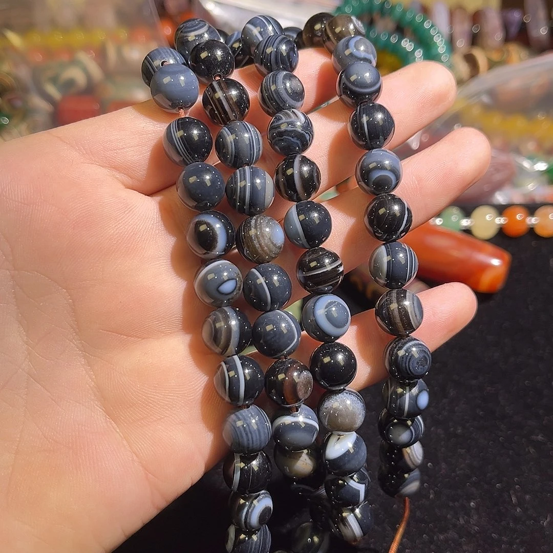 玛瑙/玉髓未镶嵌珠宝半成品天珠玛瑙卡10mm