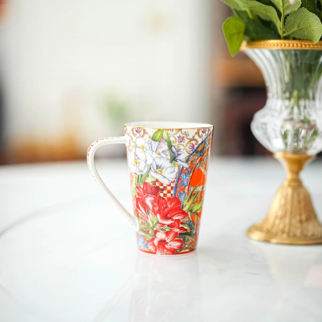 【奇居之乡】繁花似锦系列高温瓷马克杯摆件380ml#XS086-GA545