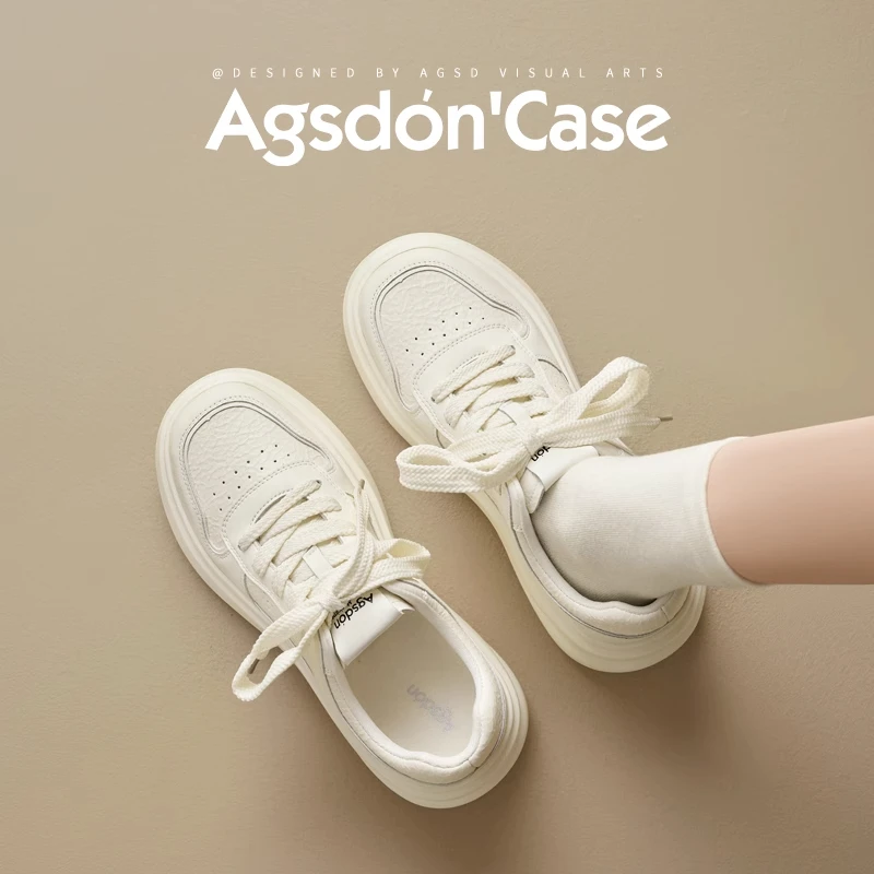 奥古狮登厚底小白鞋女款2025新款秋季运动板鞋增高软底轻便休闲鞋