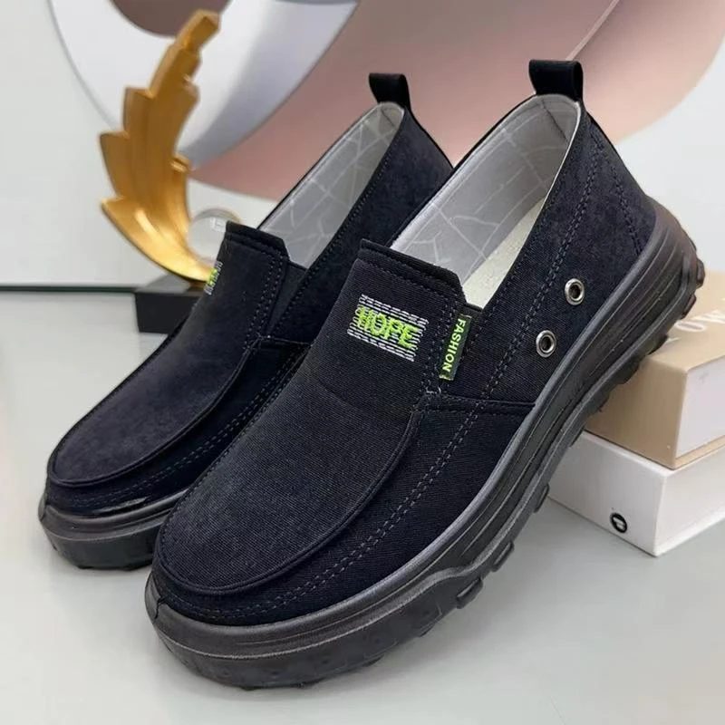 2025秋季新款老北京布鞋一脚蹬透气帆布鞋男鞋工作鞋男士休闲鞋