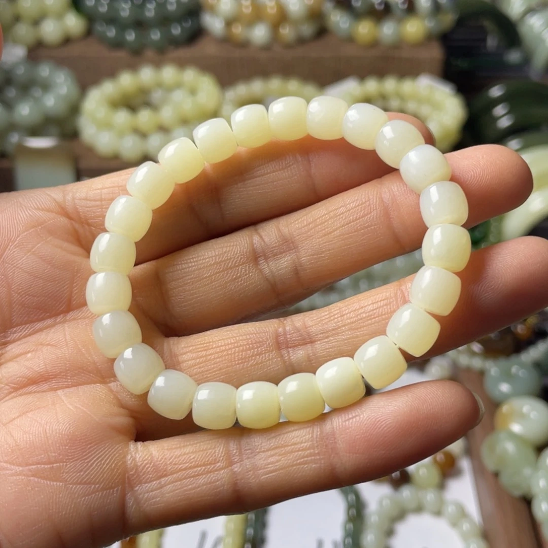 和田玉（糖玉）手链未镶嵌银*