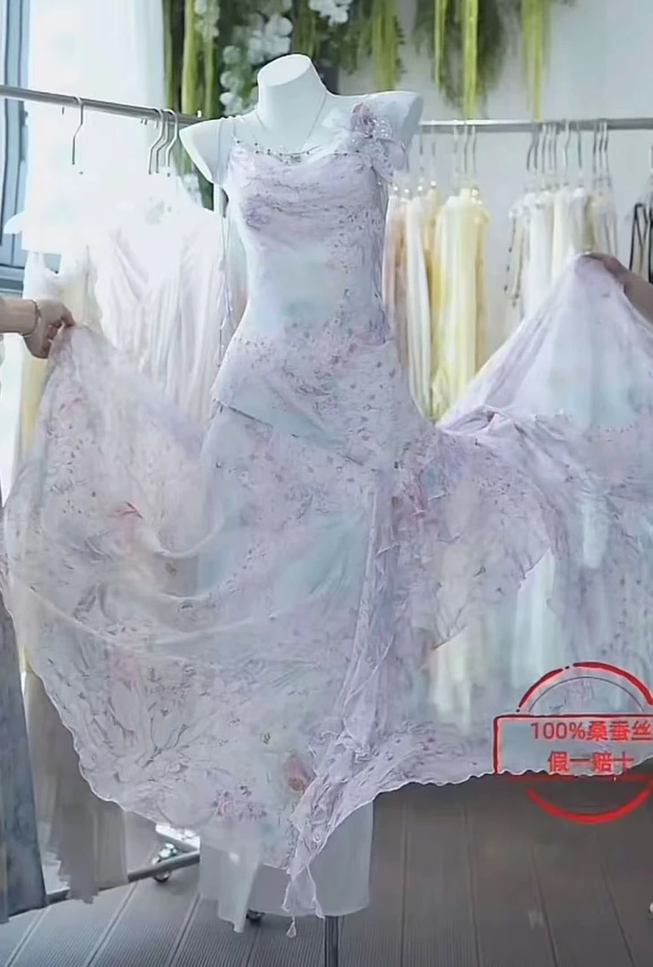 【2025-沐沐】重磅100桑蚕丝连衣裙HFQY25024
