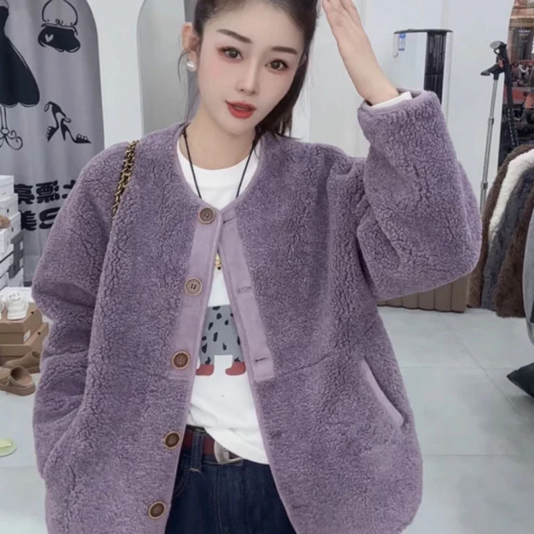 加厚保暖羊羔毛外套女2025秋冬款百搭摇粒绒开衫毛毛上衣休闲百搭