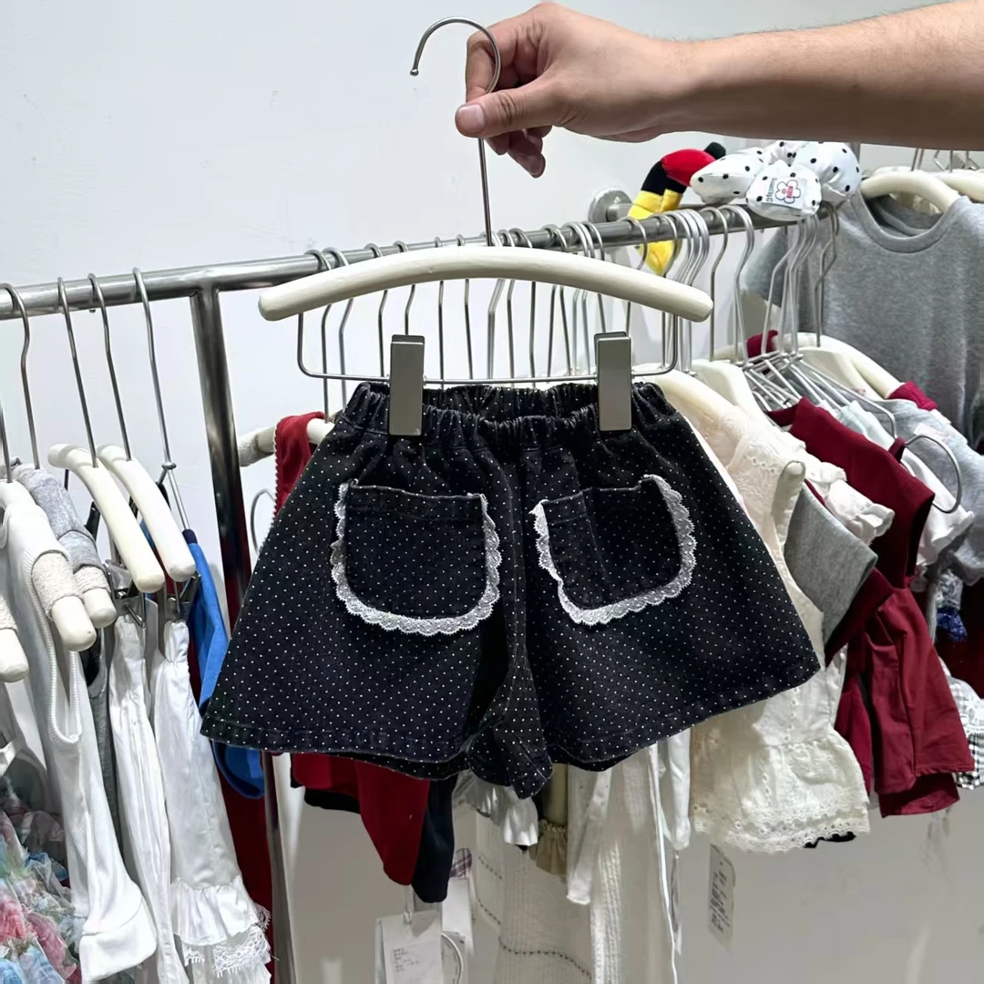 【线下品牌波妞】女童夏季水洗软牛仔波点短裤 251538