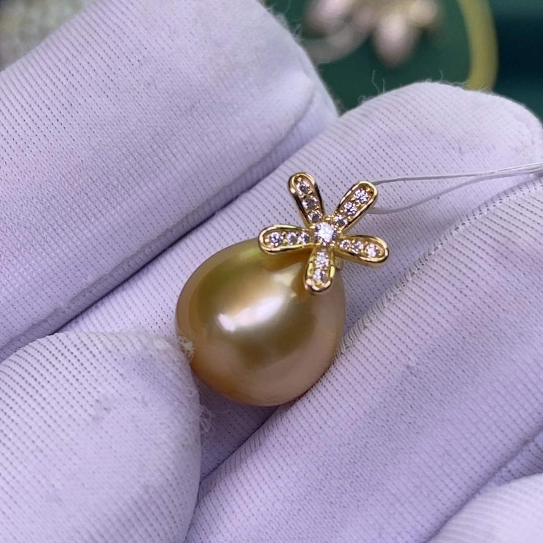 海水珍珠银S925镶嵌颈饰